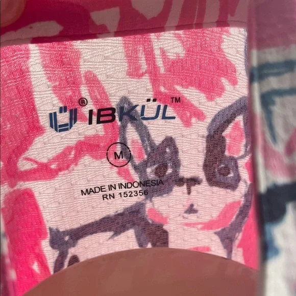 IBKUL Pink and Blue Frenchie Patterned Long Sleeve Golf Top - Picture 3 of 4